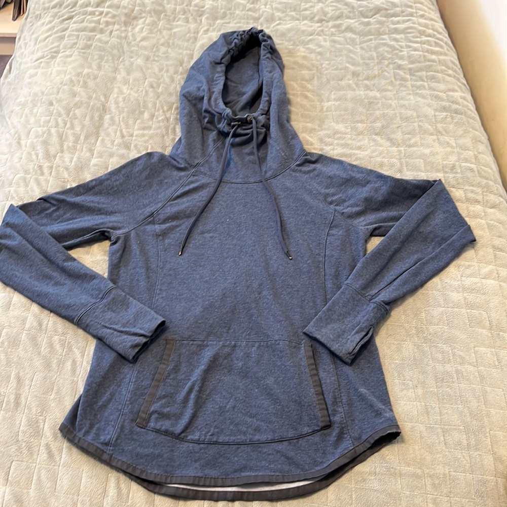 Athleta Hooded Sweatshirt, Hoodie, Blue, Thumbholes, Size S